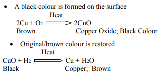 A black colour is formed on the surface